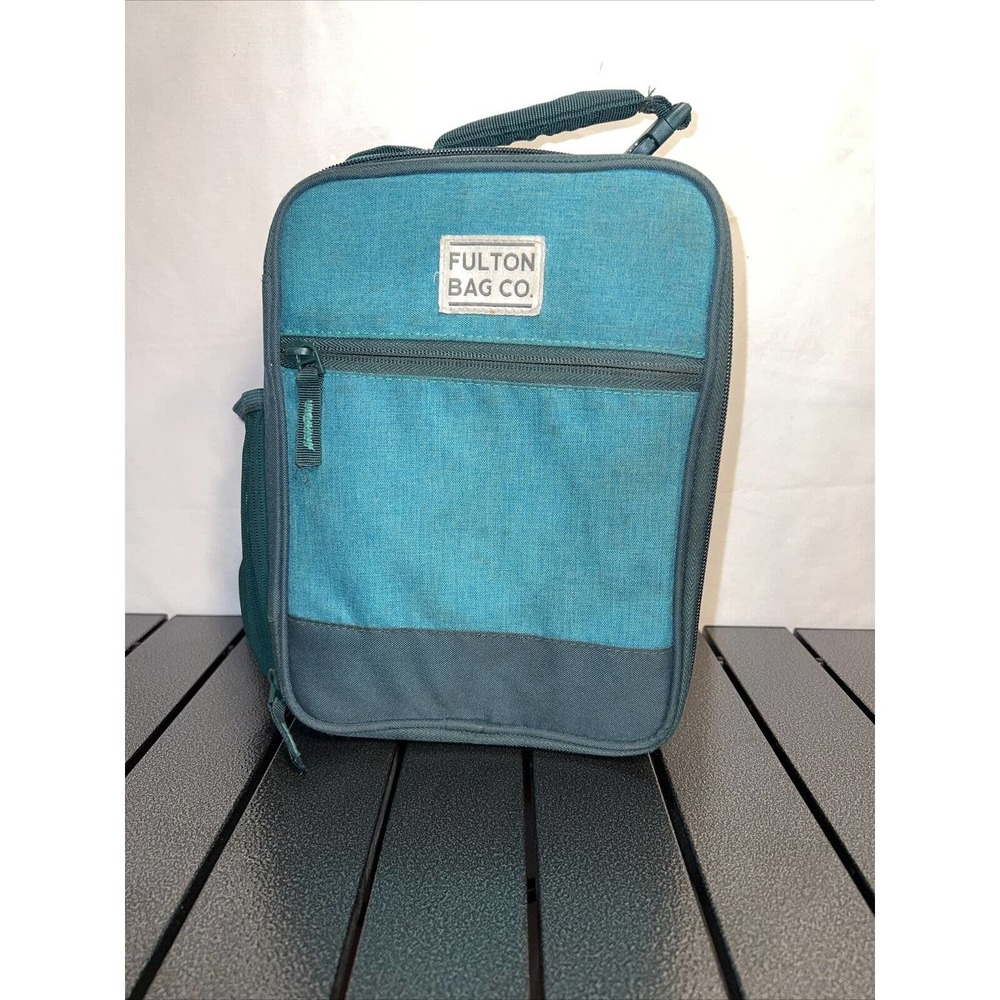 Upright Insulated Kids Adults Lunch Tote Bag Handle 7 Inch X 10 X Blue Green